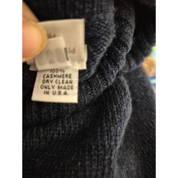 Barbara Wells 100% Cashmere Sweater Turtleneck Swing Sweater Navy Color sz M - Picture 7 of 7